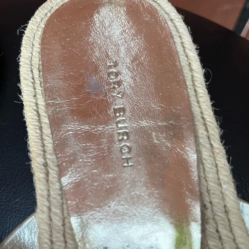 TORY BURCH bombe miller espadrille slide in gold size 10